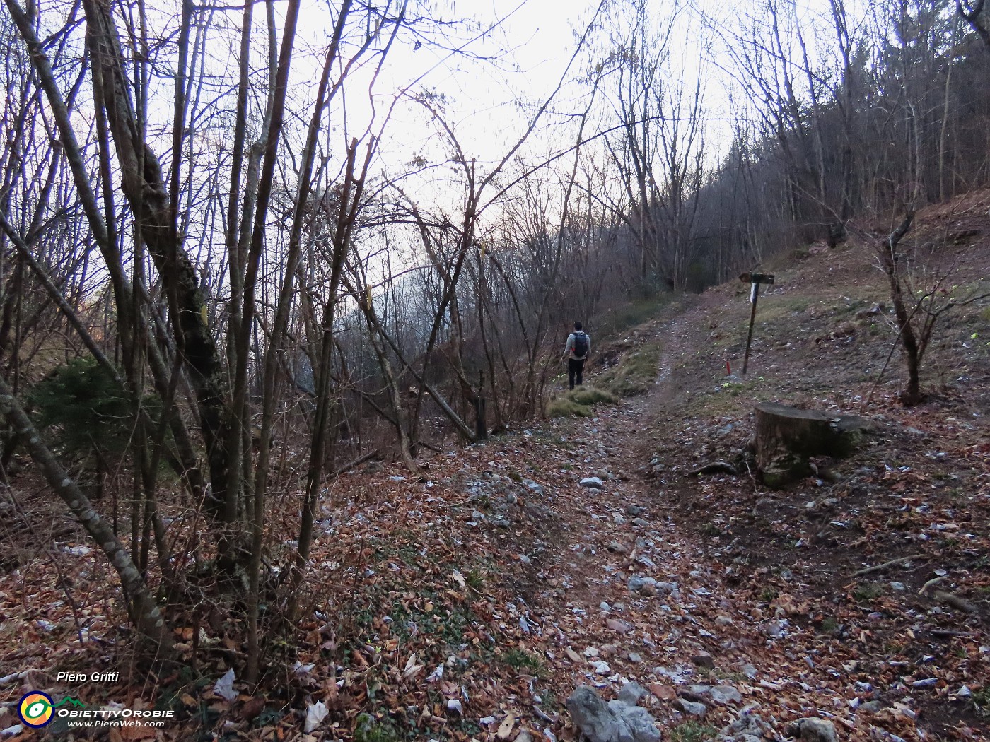 72 Ai Fenii (1020 m) prendiamo a sx evidente sentiero in discesa direttisssima a Bracca.JPG